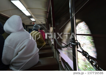 黒部渓谷鉄道　トロッコ電車　トンネル通過 137716586