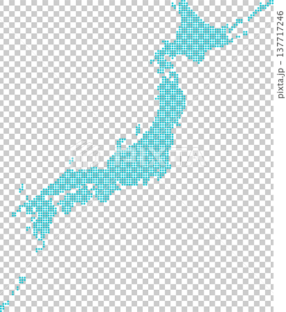 日本簡圖,以點狀圖表示日本列島,並劃分為各都道府縣。 日本簡圖,以點狀圖表示日本列島,並劃分為各都道府縣。 137717246
