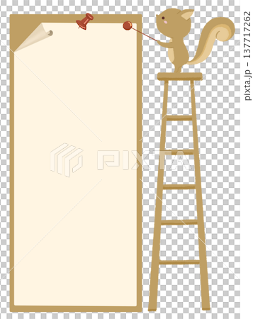 An illustration of a squirrel standing on a stepladder and pointing at a bulletin board. An illustration of a squirrel standing on a stepladder and pointing at a bulletin board. 137717262