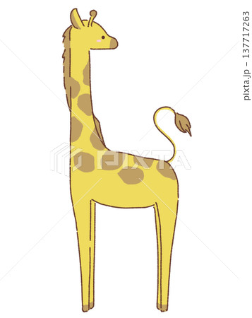 振り向くキリンのイラスト 137717263