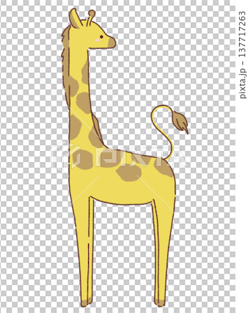 振り向くキリンのイラスト 137717263