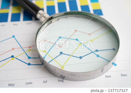 Magnifying glass on charts graphs paper. Financial development, Banking Account, Statistic, Investment Analytic research data economy. Magnifying glass on charts graphs paper. Financial development, Banking Account, Statistic, Investment Analytic research data economy. 137717327