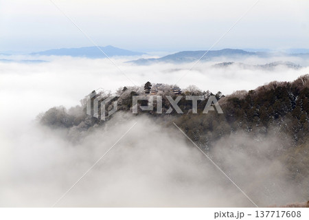 冬の雲海と備中松山城（天空の山城）25195 137717608