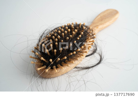 Hair loss fall with comb bush serious problem health, beauty and cosmetic. Hair loss fall with comb bush serious problem health, beauty and cosmetic. 137717690