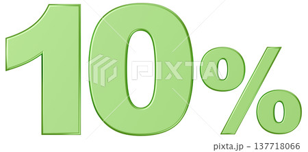 3D素材_数字_10%_メタリック_緑 3D素材_数字_10%_メタリック_緑 137718066
