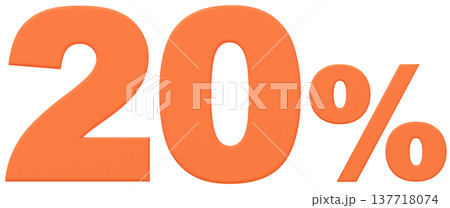 3D素材_数字_20%_オレンジ 3D素材_数字_20%_オレンジ 137718074