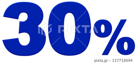 3D素材_数字_30%_青 137718094