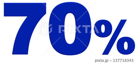 3D素材_数字_70%_青 3D素材_数字_70%_青 137718343