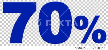 3D素材_数字_70%_青 3D素材_数字_70%_青 137718343