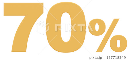 3D素材_数字_70%_黄色 3D素材_数字_70%_黄色 137718349
