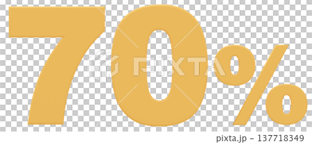 3D素材_数字_70%_黄色 3D素材_数字_70%_黄色 137718349