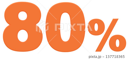 3D素材_数字_80%_オレンジ 3D素材_数字_80%_オレンジ 137718365