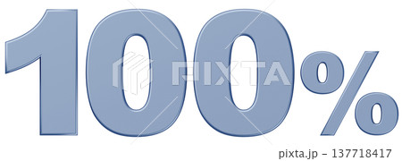 3D素材_数字_100%_メタリック_銀 3D素材_数字_100%_メタリック_銀 137718417