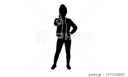 あなたを指差す女性のシルエット あなたを指差す女性のシルエット 137718842