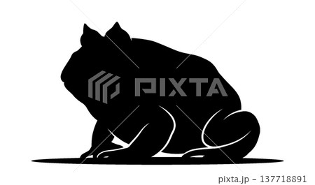 座っている動物のシルエット 137718891