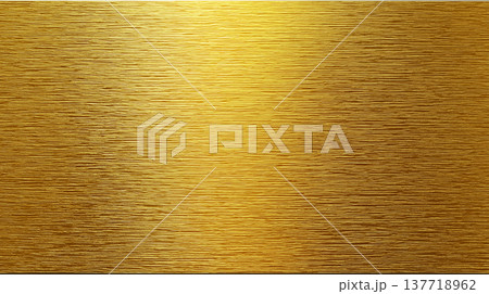 スタイリッシュでかっこいい金属テクスチャ　円状にヘアライン加工された金色のきらきら背景素材 137718962