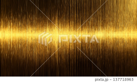 スタイリッシュでかっこいい金属テクスチャ　円状にヘアライン加工された金色のきらきら背景素材 137718963