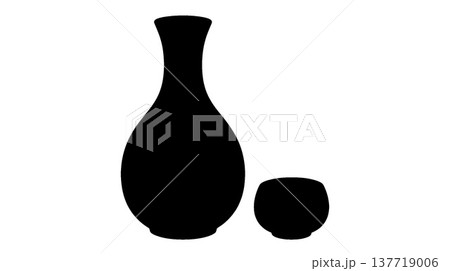 徳利とぐい呑みのシルエット 137719006