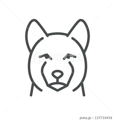 Jindo Dog Icon Vector Set. Minimal Linear Symbol of Korean Native Jindo Breed. Isolated Pictogram on White Background. Jindo Dog Icon Vector Set. Minimal Linear Symbol of Korean Native Jindo Breed. Isolated Pictogram on White Background. 137719458