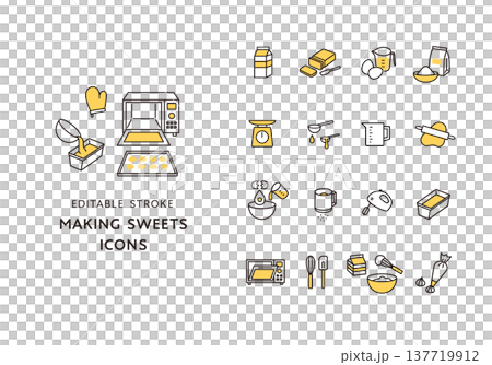 Icon set related to baking 137719912