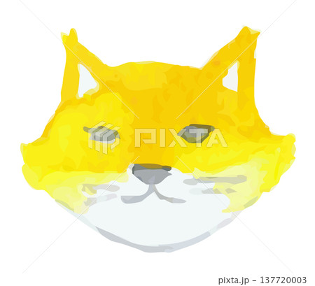 キツネの顔の水彩イラスト｜狐 動物 キャラクター 137720003