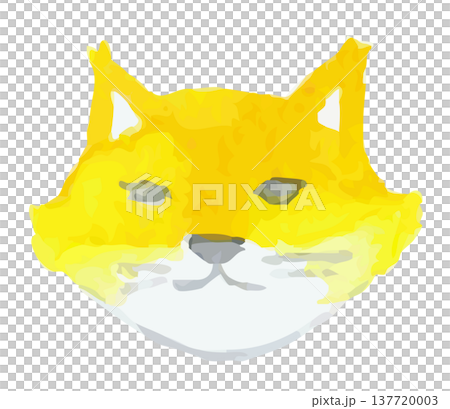 キツネの顔の水彩イラスト｜狐 動物 キャラクター 137720003