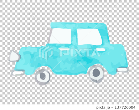 青い車の水彩イラスト｜自動車 乗り物 137720004