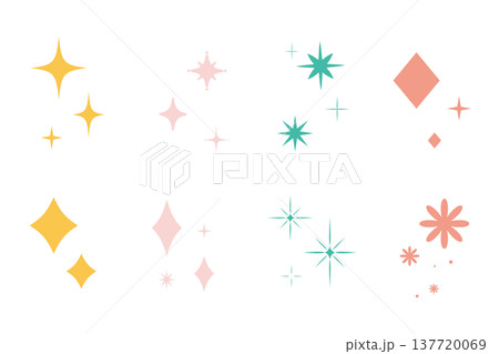 キラキラのバリエーションセット｜パステルカラー 137720069