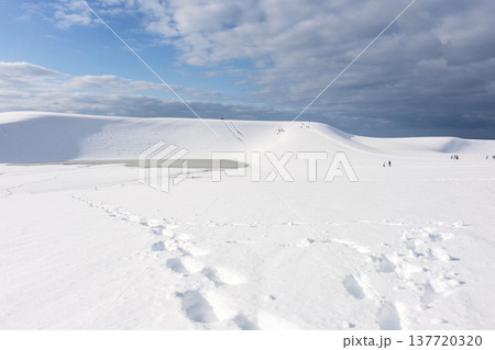 鳥取砂丘の雪景色 鳥取砂丘の雪景色 137720320
