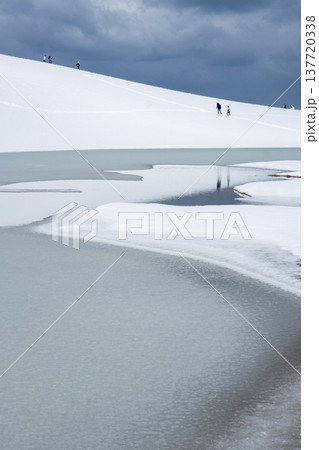 鳥取砂丘の雪景色 137720338