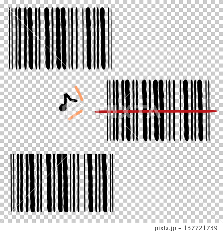手描きのバーコードスキャンのシンプルアイコン 137721739