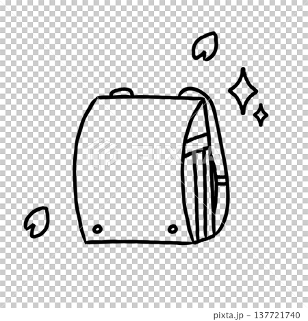 一個簡單的手繪書包線條畫。 137721740