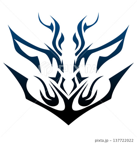 Tribal Tattoo Design with Dragon Elements. 137722022