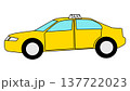 Yellow taxi cab illustration isolated on transparent background. City transportation icon. 137722023