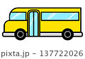 Yellow school bus cartoon vector illustration isolated on transparent background. Flat vehicle icon. 137722026