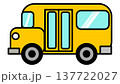 Cute yellow school bus cartoon vector illustration isolated on transparent background. Flat vehicle icon. 137722027