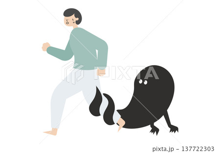 不安に足を掴まれるイメージイラスト 不安に足を掴まれるイメージイラスト 137722303