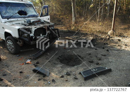 Police Car at Bomb blast Hyderabad India 137722767