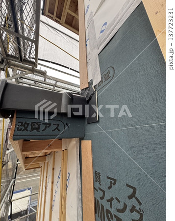 下屋根のルーフィング防水処理施工例 下屋根のルーフィング防水処理施工例 137723231