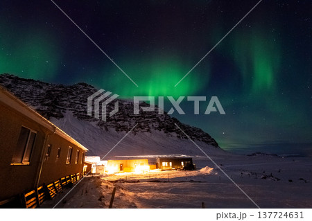 Aurora Borealis over Island Aurora Borealis over Island 137724631