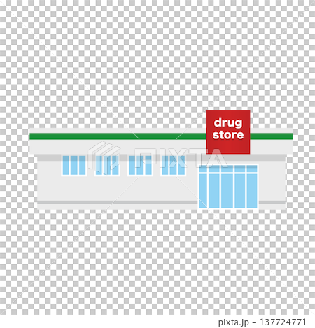 ドラッグストアの建物イラスト ドラッグストアの建物イラスト 137724771