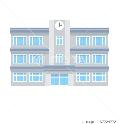 中学校・高校の建物イラスト 137724772