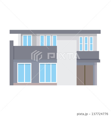 一軒家の住宅イラスト 137724776