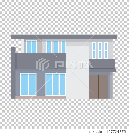 一軒家の住宅イラスト 137724776