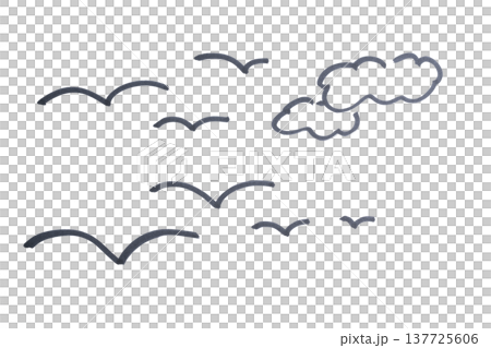 birds flying in the sky drawn with a marker birds flying in the sky drawn with a marker 137725606