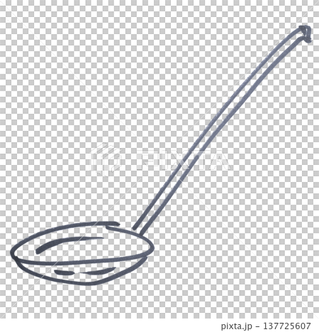 a ladle drawn with a black marker 137725607