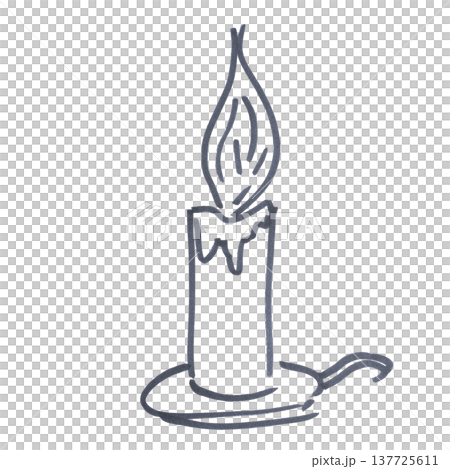 a lit candle drawn with a black marker 137725611