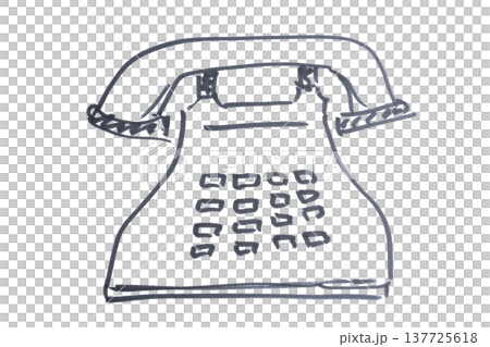 a desk phone drawn with a black marker 137725618