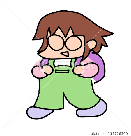 ランドセルを背負ってまったり登校するめがねの小学生 ランドセルを背負ってまったり登校するめがねの小学生 137726300