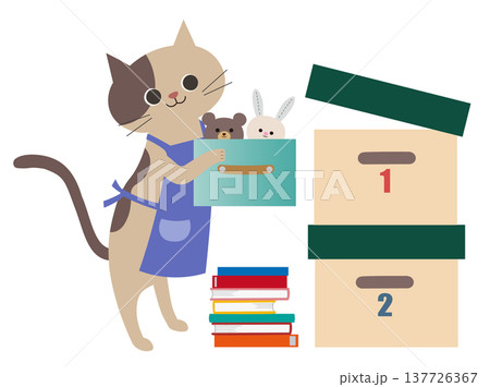 片付け猫 137726367